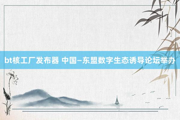 bt核工厂发布器 中国—东盟数字生态诱导论坛举办