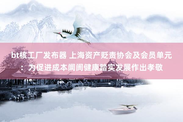 bt核工厂发布器 上海资产贬责协会及会员单元：为促进成本阛阓健康踏实发展作出孝敬